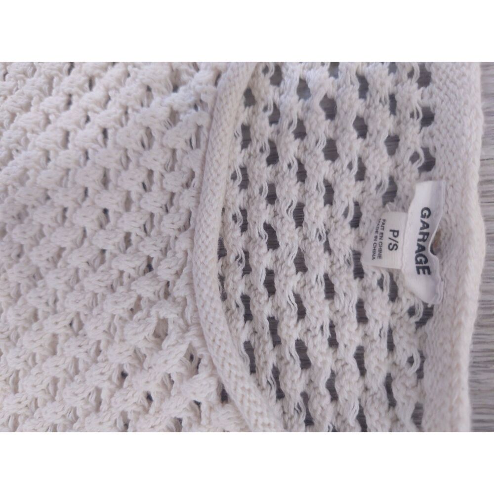 Garage Crochet Crop Top Cover Up Small Open Knit Sweater - Picture 6 of 7